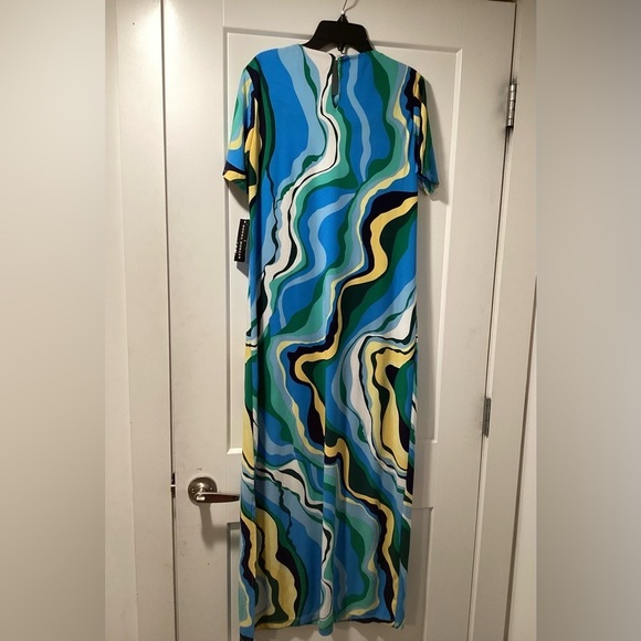 NWT Donna Morgan Size 6 Riviera Print Short‎ Sleeve Maxi Dress - Picture 3 of 10